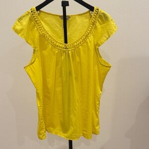Banana Republic Bright Yellow Cold-Shoulder Scoop Neck Top